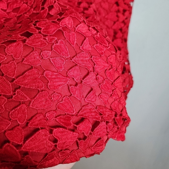 Lane Bryant Heart Lace Crochet Sleeveless Red Top Women's Plus Size 22 - Picture 4 of 14